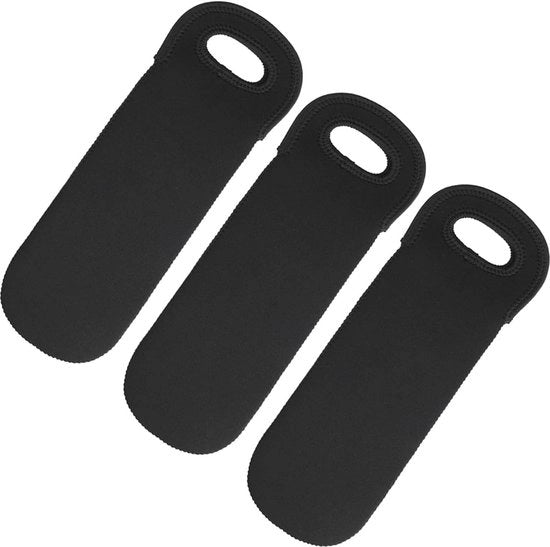Set di 3 sacchi per bottiglia in neoprene - protezione per bottiglie di vino e champagne - imbottitura in neoprene - copertura per bottiglia di vino.