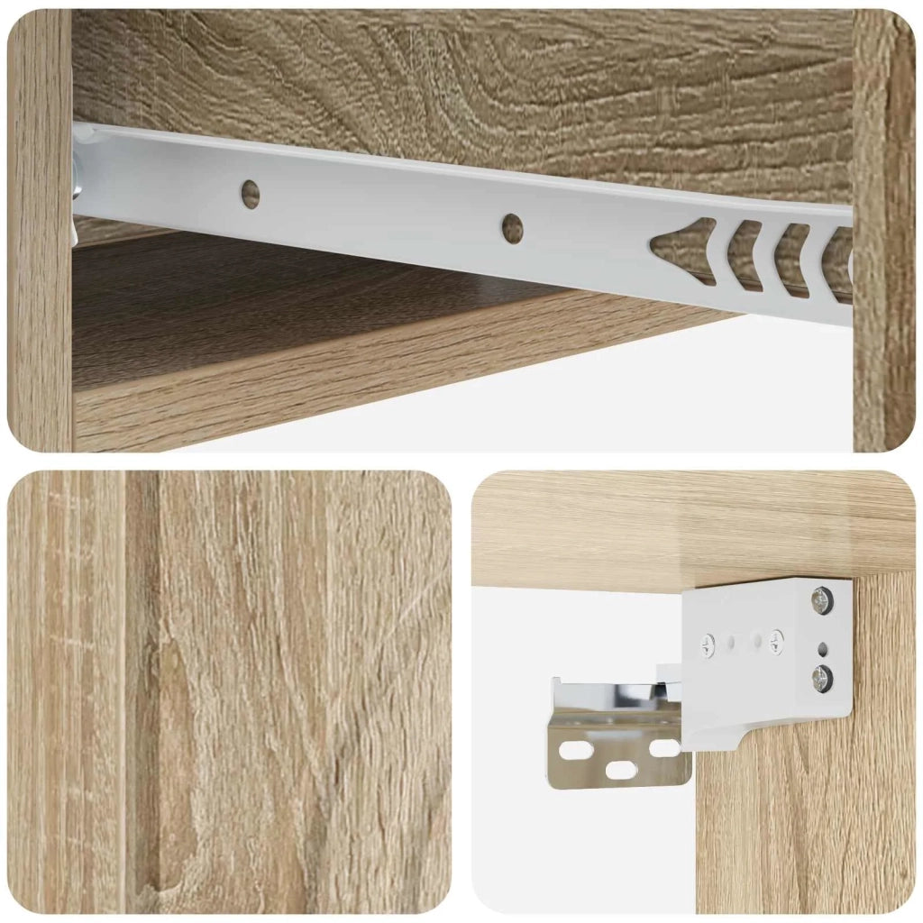 Tavolino da Parete Laterale Rovere Sonoma 59 x 34,5 x 17 cm
