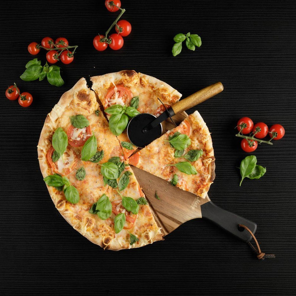 Tagliere Vassoio Servipizza Con Rotellina Taglierina Taglia Pizza Diametro 30 Cm