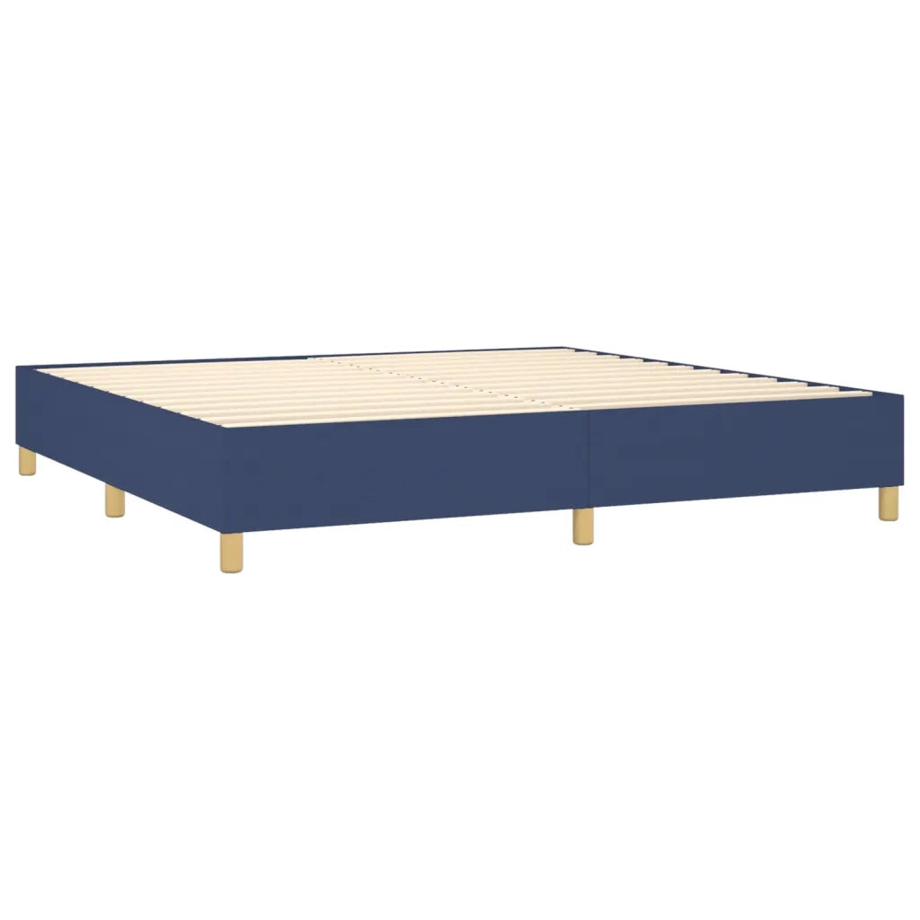 Letto a Molle Materasso e LED Blu 200x200cm in Tessuto 3138747