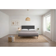 Letto imbottito Letto Matrimoniale alla Francese 140x200 cm Square - Con rete,Microfibra,Grigio