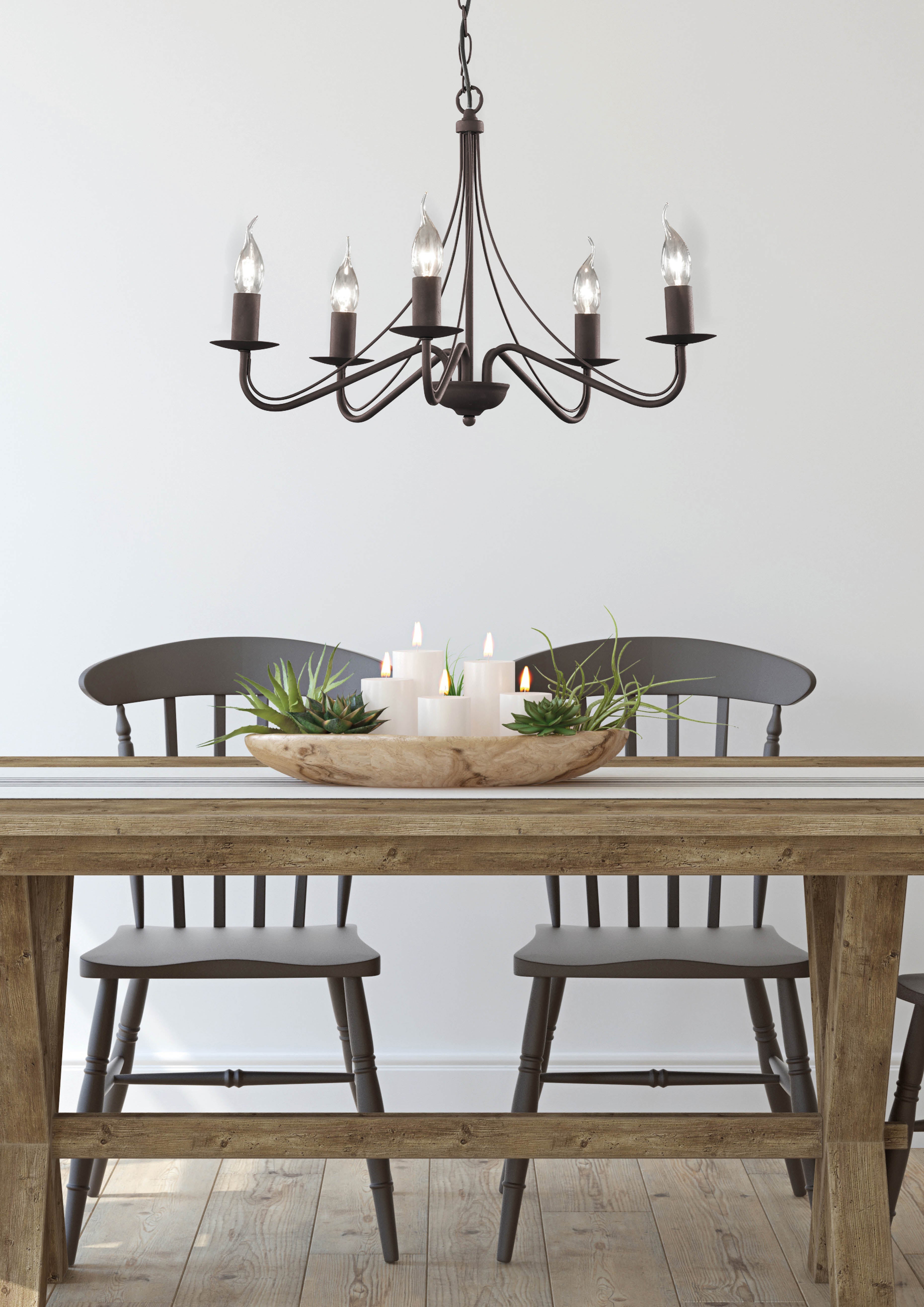 Lampadario da Interno  E14 in Metallo Ruggine