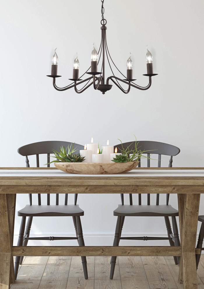 Lampadario da Interno  E14 in Metallo Ruggine