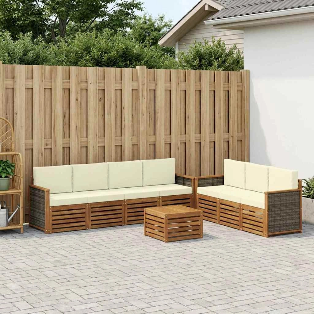 Set divani 8 pz Legno di Acacia Massello 3384106