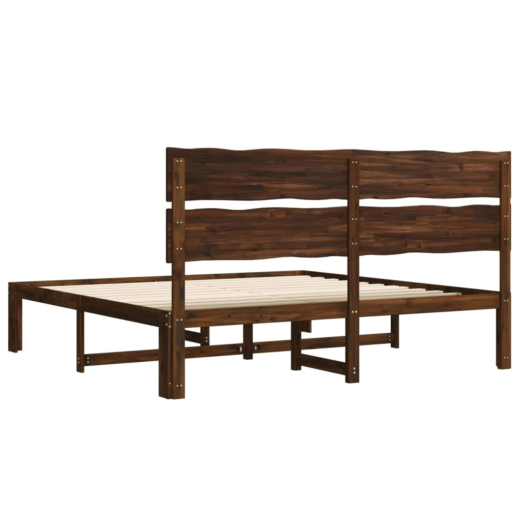 Letto matrimoniale con testiera ROSTOCK Marrone Scuro 3405497