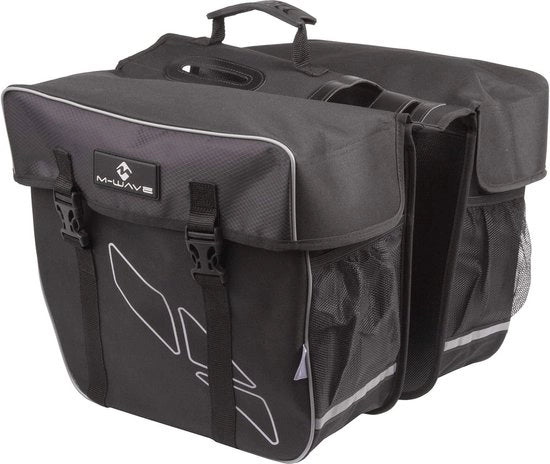 Borsa per Bicicletta Amsterdam Doppia 30L Nero - Sostenibile e Spaziosa