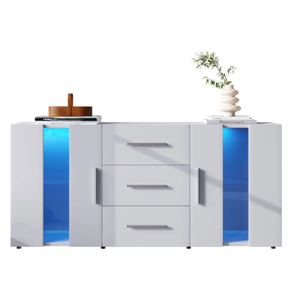 Credenza moderna con illuminazione a LED e ampio spazio contenitivo