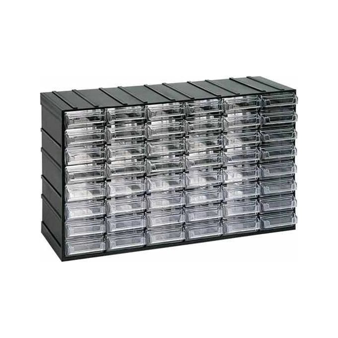 Artplast 292008 Serie 600 Cassettiera 48 Cassetti Trasparenti con Portaetichetta Assemblabile ad Incastro 382x148xh 230 mm