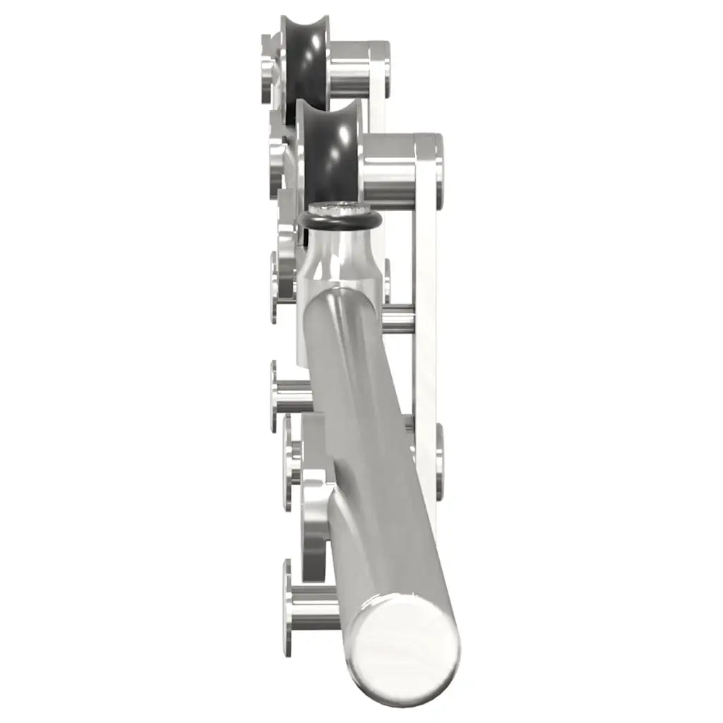 Kit Binari Porta Scorrevole 200 cm Acciaio Inossidabile Argento 4009694