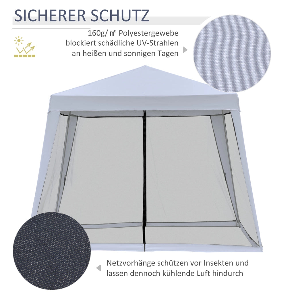 Gazebo da giardino ¨C zephmum ¨C grigio metallo + poliestere 3x3 m