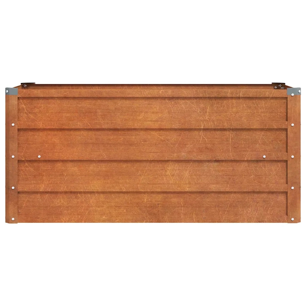 Letto Rialzato da Giardino Ruggine 100x40x45 cm Acciaio Corten