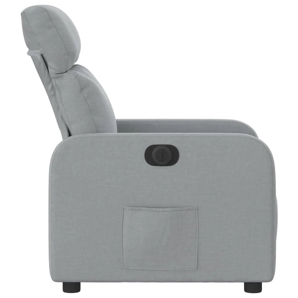 Poltrona | Sedia Relax Elettrica Reclinabile Grigio Chiaro in Tessuto