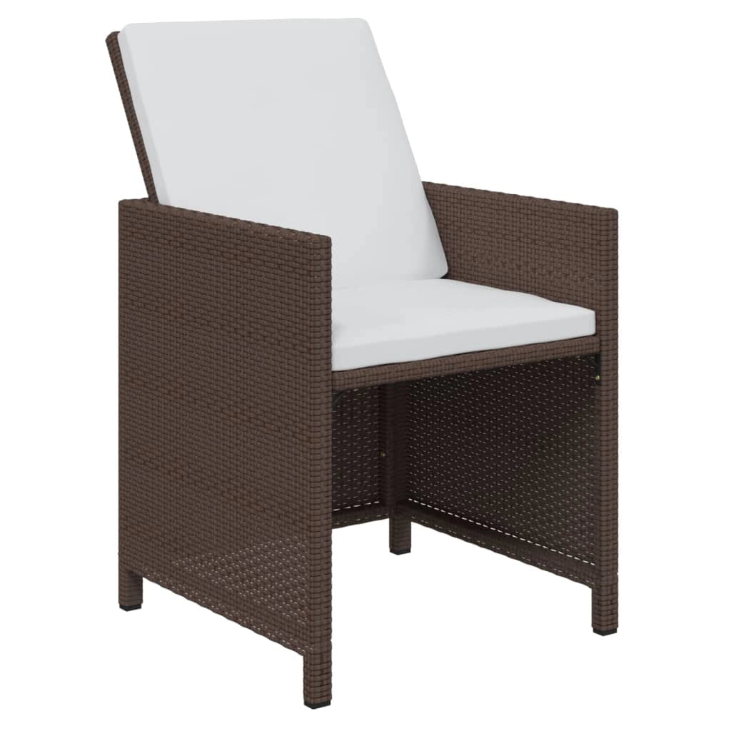 Set da pranzo da giardino mobili da esterno cuscini 17 pz marrone polyrattan 02_0014426
