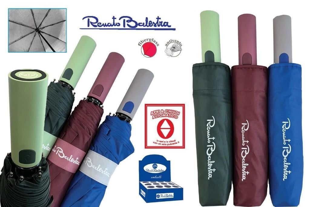 1 Pezzo Ombrello da Pioggia Apri e Chiudi Renato Balestra 3 Colori