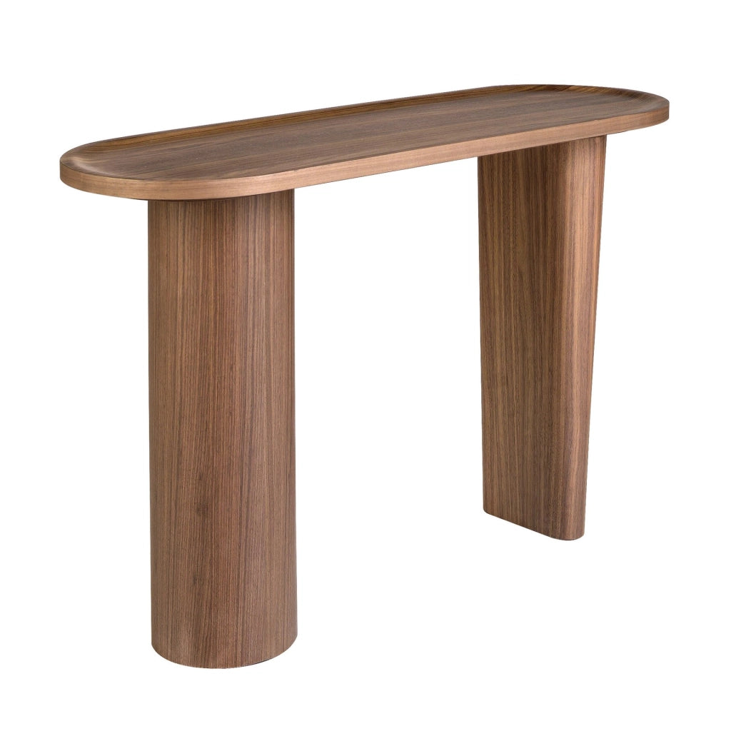 Console ovale in noce a mezza punta
