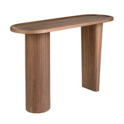 Console ovale in noce a mezza punta