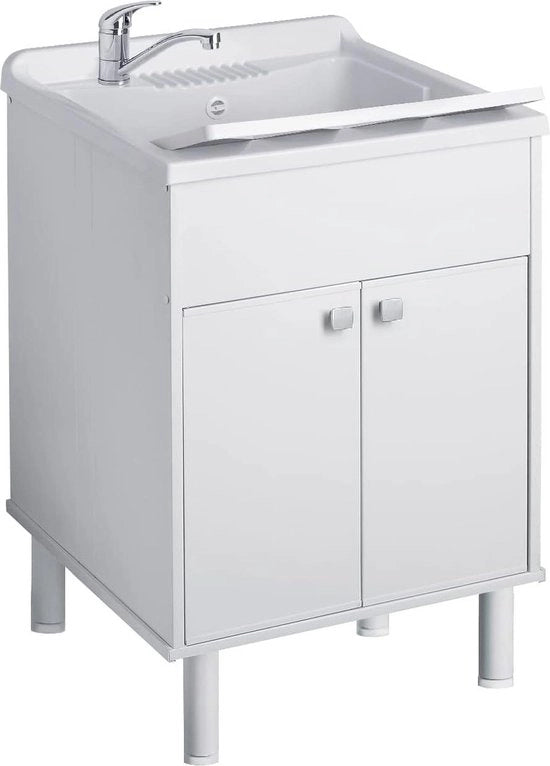 Wastafello 60x50x85cm resistente all'acido e impermeabile bianco