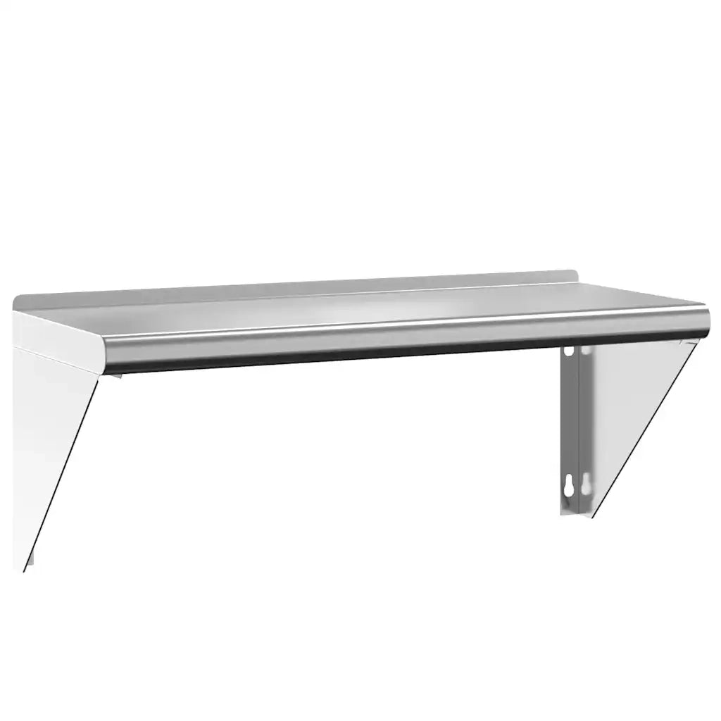 Mensola a Muro | Mensola a parete 75x30x31 cm Argento in Acciaio Inossidabile