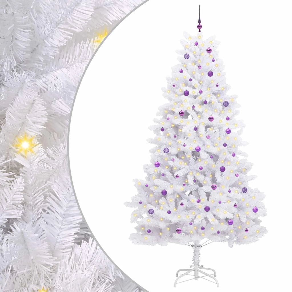 Albero di Natale Artificiale con Rami Pieghevoli Bianco 270 cm