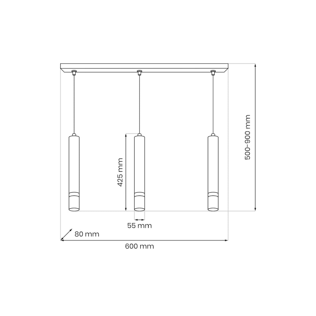 Lampada sospensione barra JOKER cashmere oro 3xGU10 Milagro