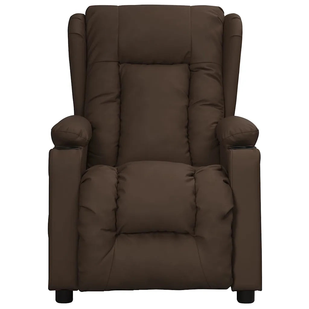 Divano Sedia-Poltrona Reclinabile Marrone in Similpelle 846999