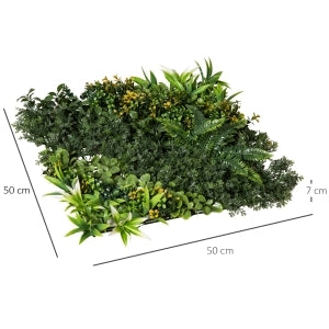 PARETE VEGETALE ARTIFICIALE Set da 12 pezzi 50x50 cm Verde in Polietilene