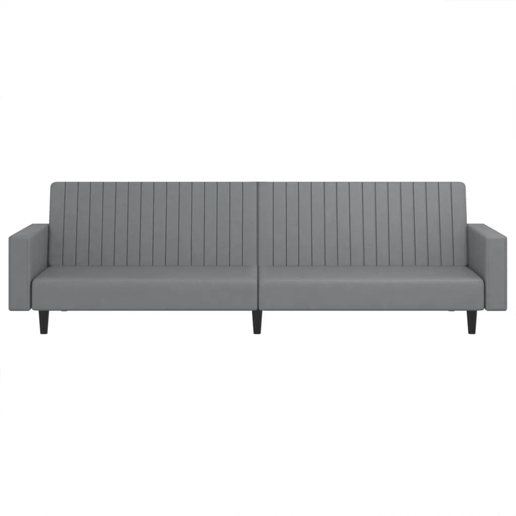 Divano Letto a 2 Posti Grigio in Similpelle 375953