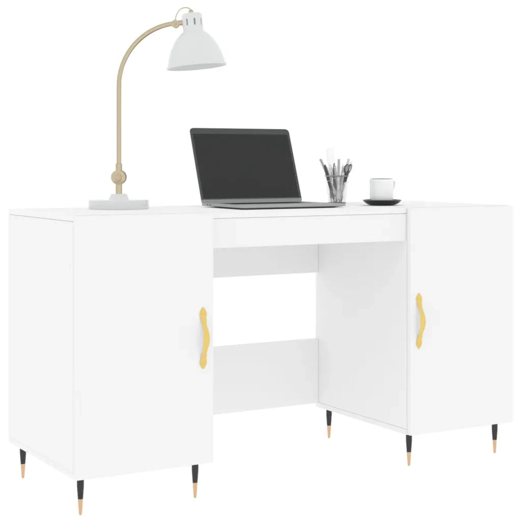 Scrivania Bianca 140x50x75 cm in Legno Multistrato 829524