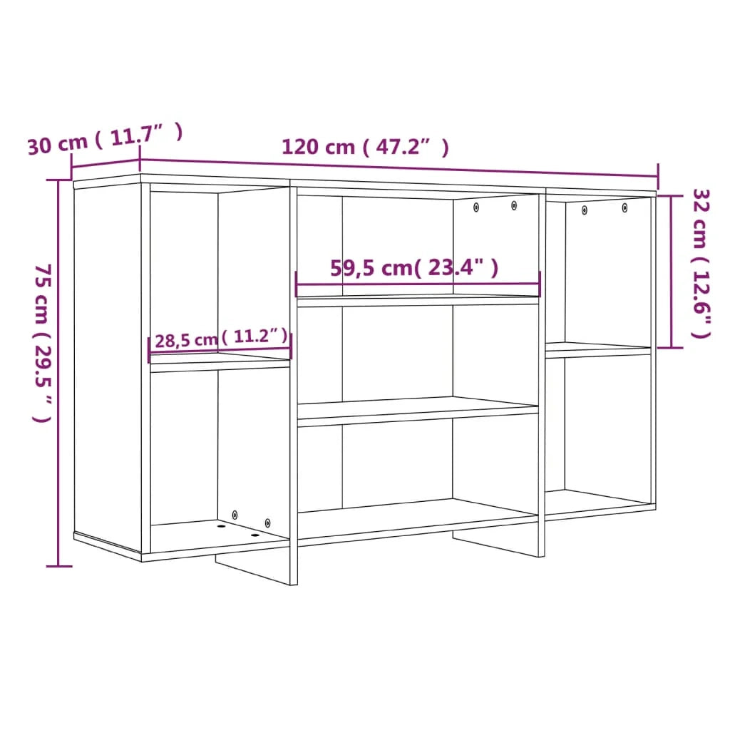 Buffet credenza cassettiera armadio mobile contenitore organizer per cucina soggiorno salotto 120 x 30 x 75 cm legno ingegnerizzato bianco 02_0030205