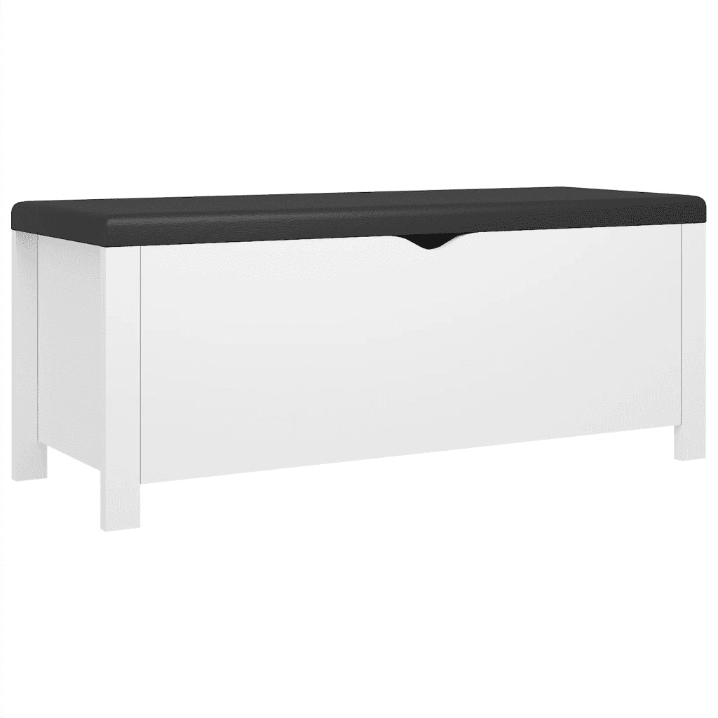 Contenitore con Cuscino Bianco 105x40x45cm Legno Multistrato 326768