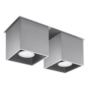 Lampada da parete moderna in alluminio grigio Quad Deep Space 2x GU10 LED Max 10W