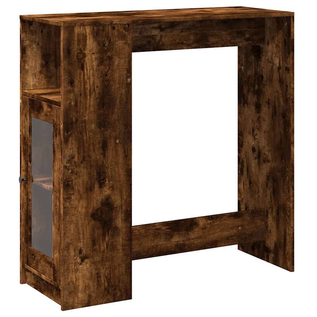 vidaXL Tavolo Bar con Rastrelliera Rovere 101x40x103,5 cm Multistrato