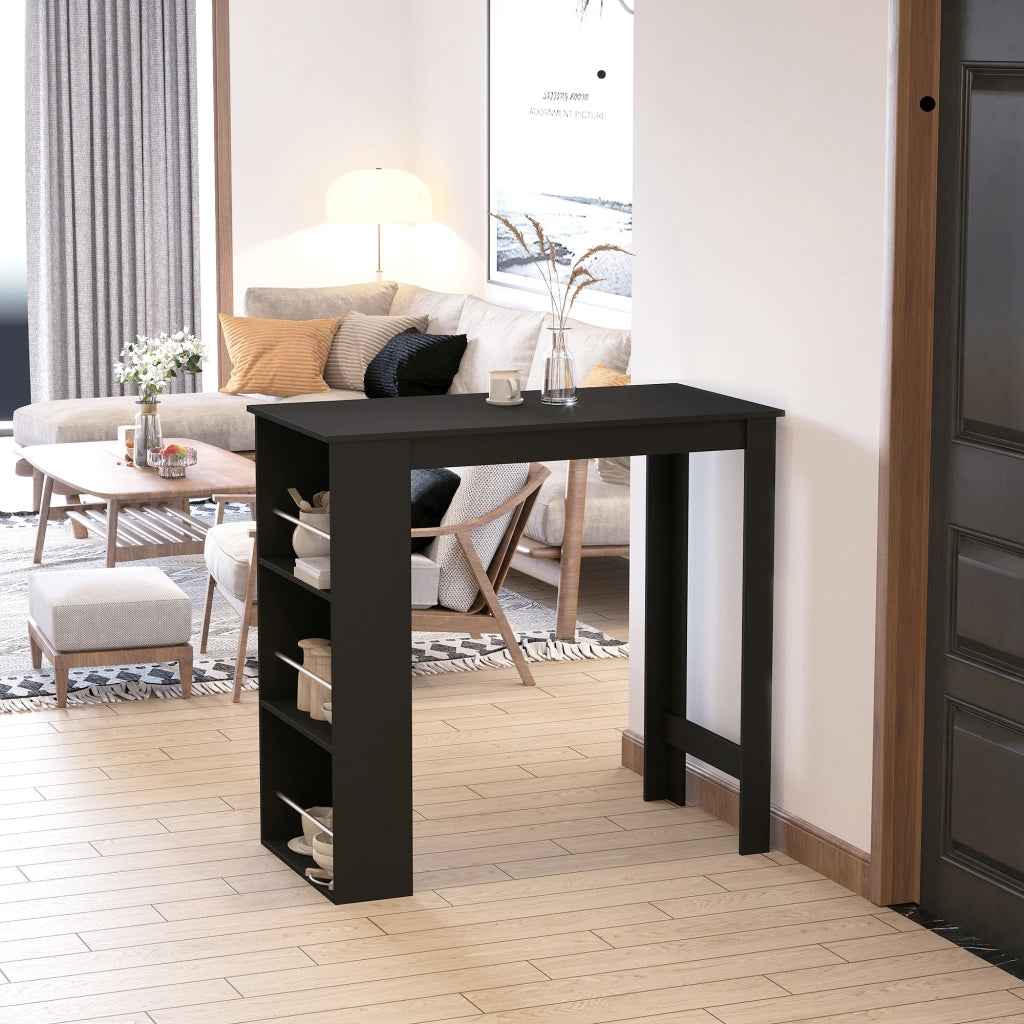Tavolo da bar ¨C zephmum ¨C nero, metallo, legno, 112x57x106 cm