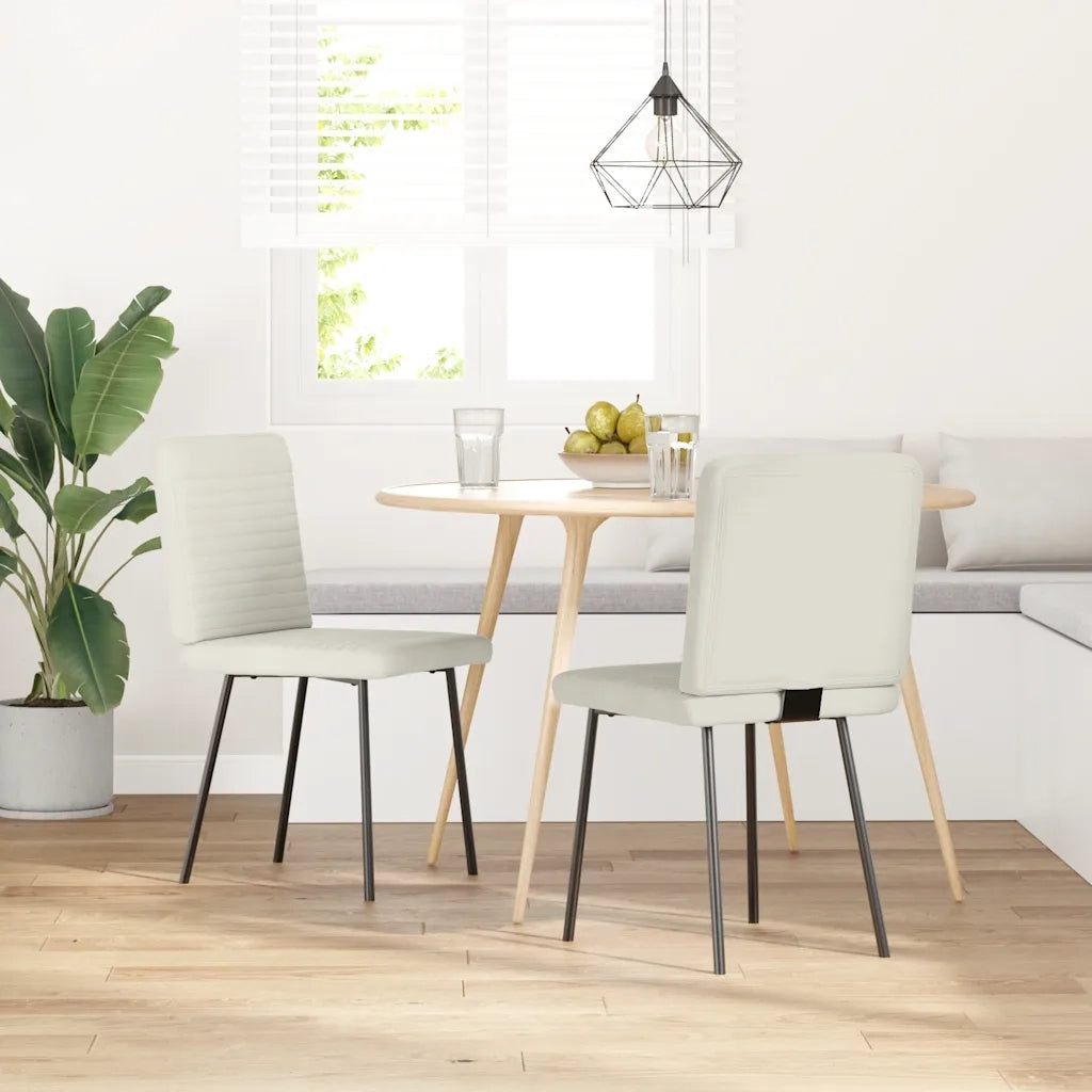 vidaXL Sedie da Pranzo 2 pz Crema in Velluto