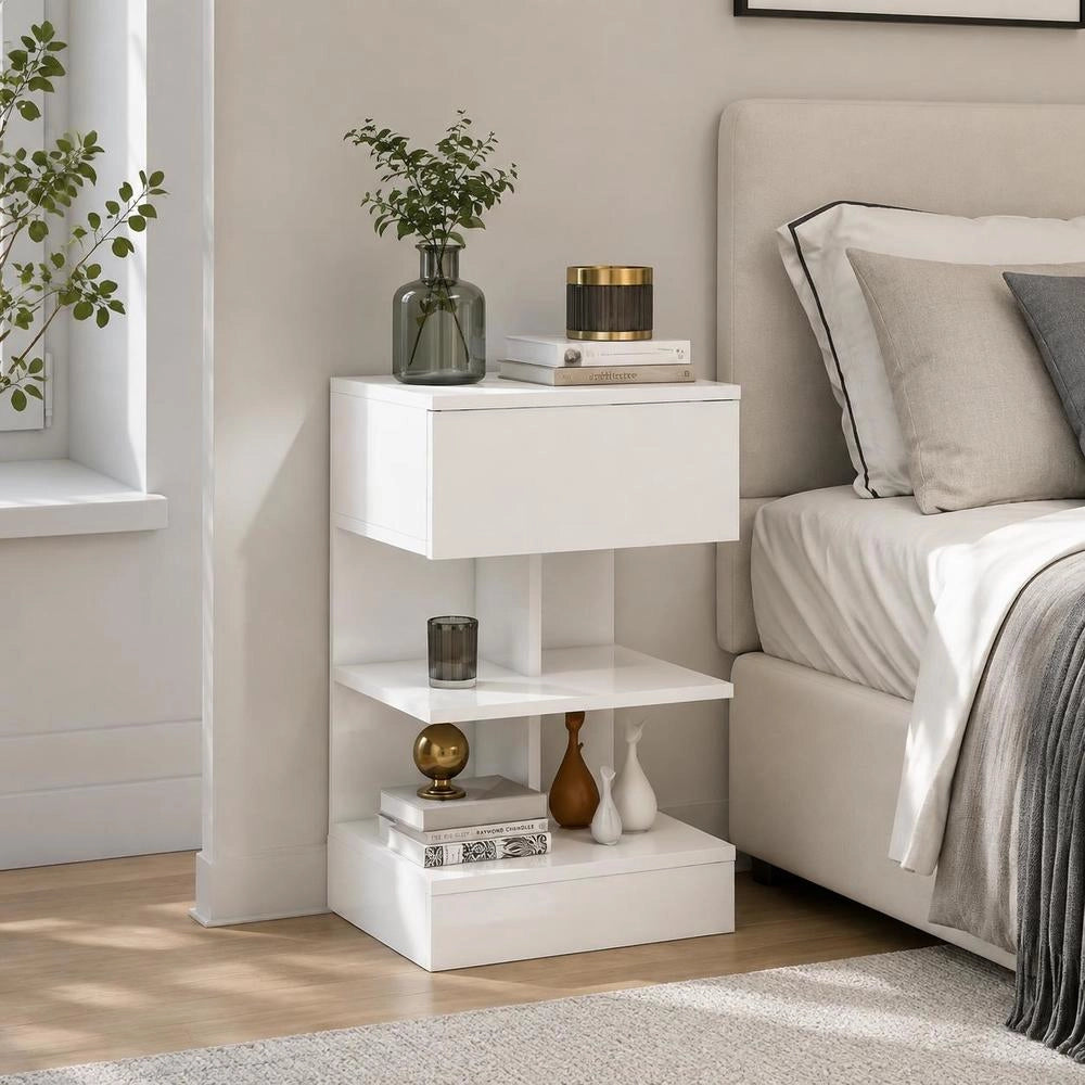 Bedside Tables 2 Pcs. White 40x35x65 Cm Wood Material