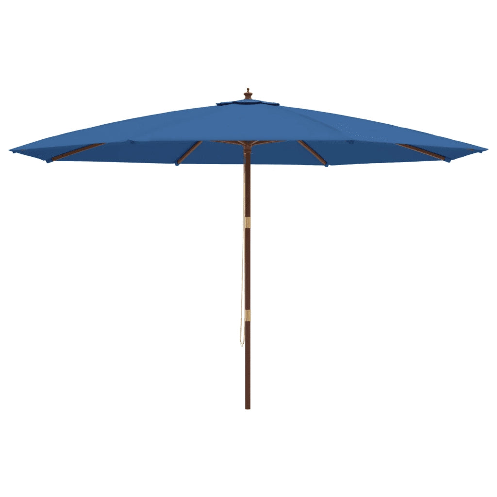 Ombrellone da Giardino con Palo in Legno Azzurro 400x273 cm