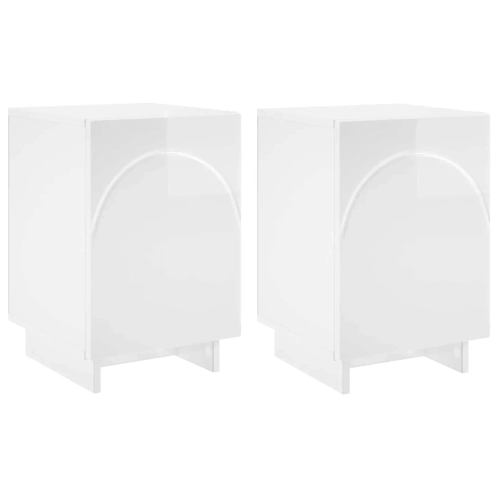 Armadio da Notte 2 pcs Bianco Lucido 33,5 x 34,5 x 50 cm 8011414