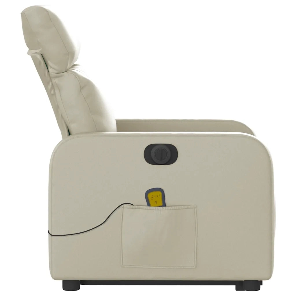 Poltrona Alzapersona Elettrica Reclinabile Crema in Similpelle 3206771