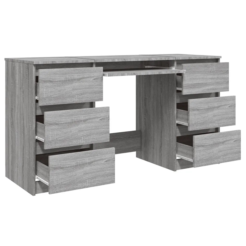 Scrivania | Tavolo da Ufficio Grigio Sonoma 140x50x77 cm in Legno Multistrato