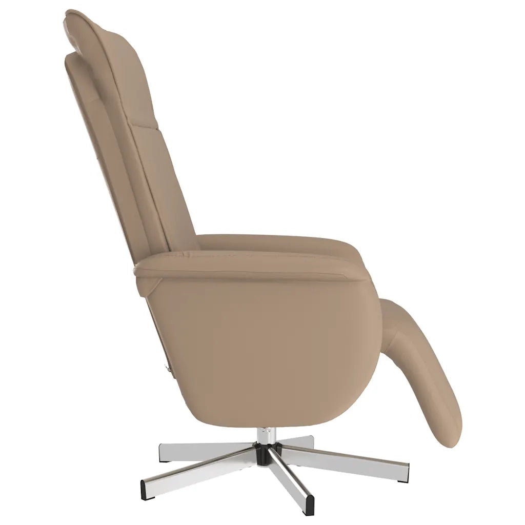 Divano Sedia-Poltrona Reclinabile Massaggi Poggiapiedi Cappuccino Similpelle 361185