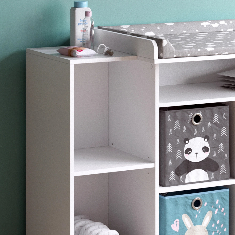Vicco Fasciatoio Bianco 113 x 100 cm con 4 scatole pieghevoli