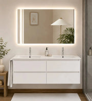 Mobile bagno componibile IBIZA QUATTRO con lavabo, senza specchio – Bianco