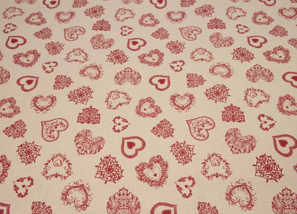 Tovaglia  Miros Disegno Cuore - 50x150 - Rosso