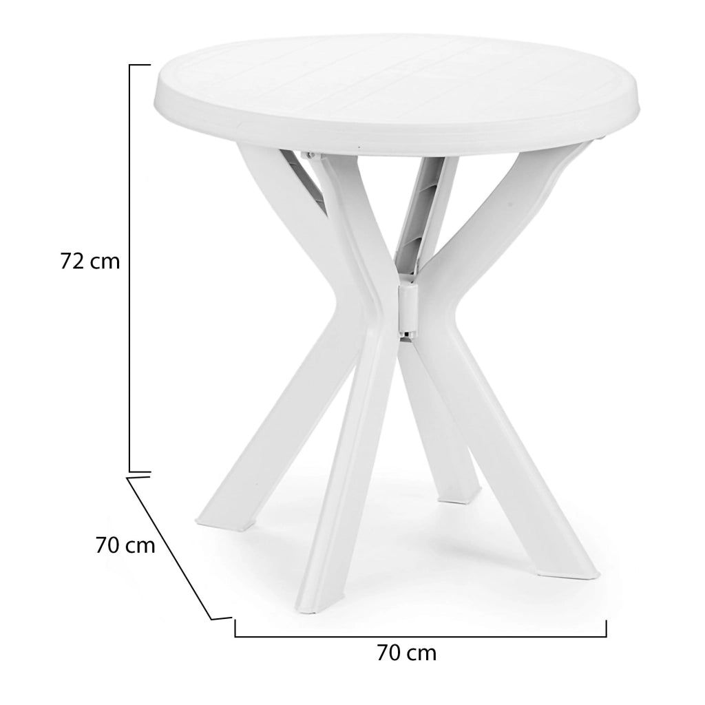 Lorwood, Tavolo da Esterno 2 Posti Made in Italy, 70x70x72h cm Bianco