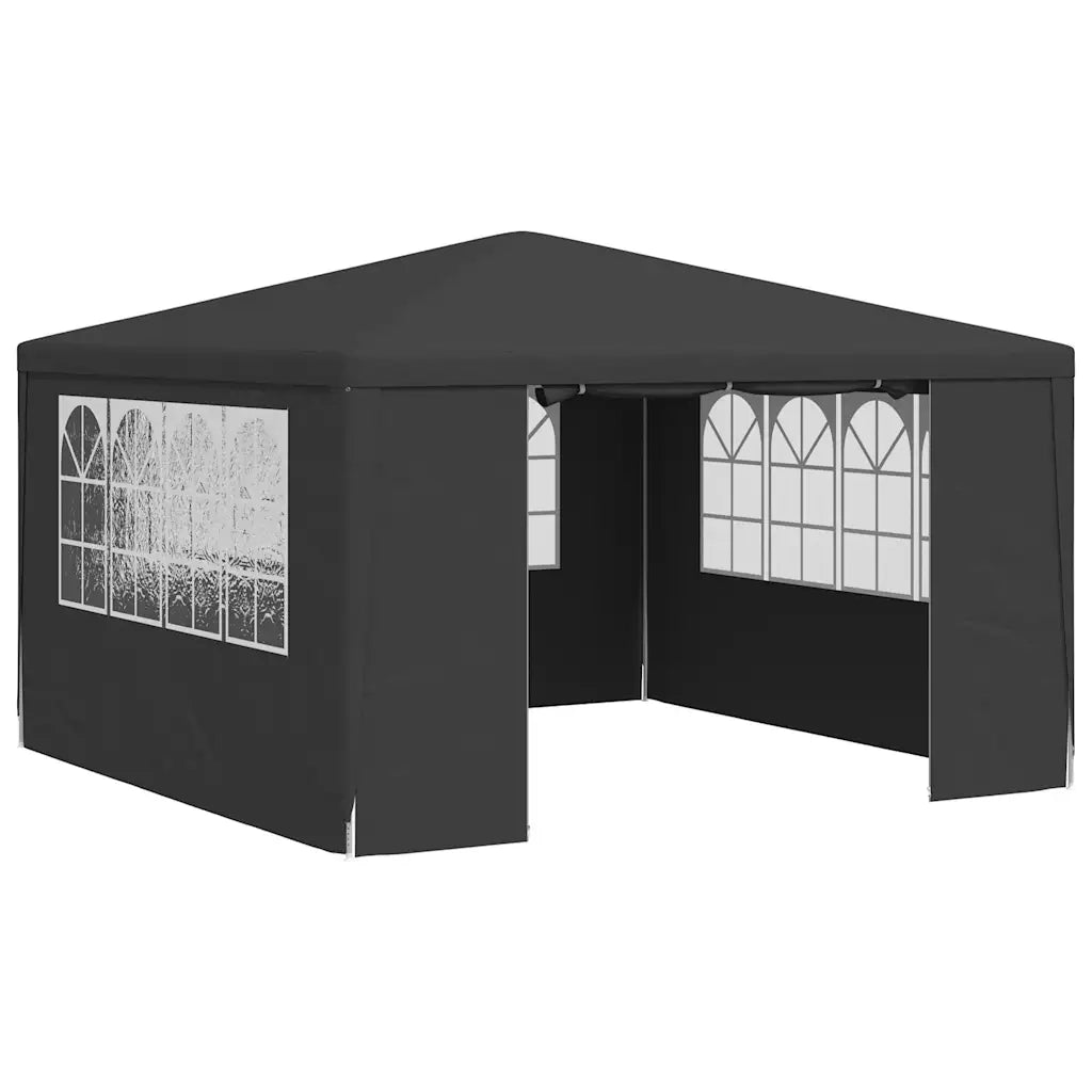 Gazebo Professionale con Pareti 4x4 m Antracite 90 g/m² 48535