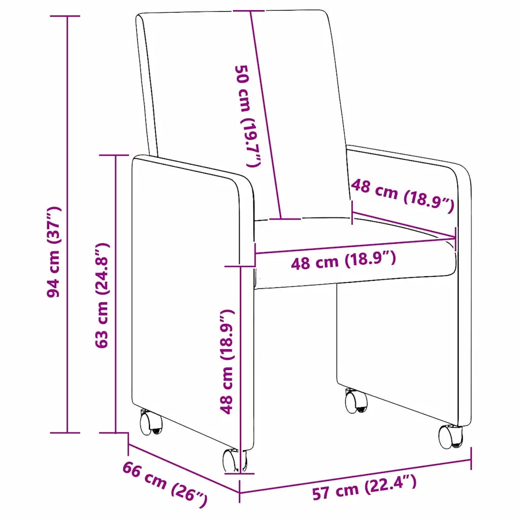 vidaXL Sedia da pranzo 2 pcs Grigio scuro 57 x 66 x 94 cm Tessuto