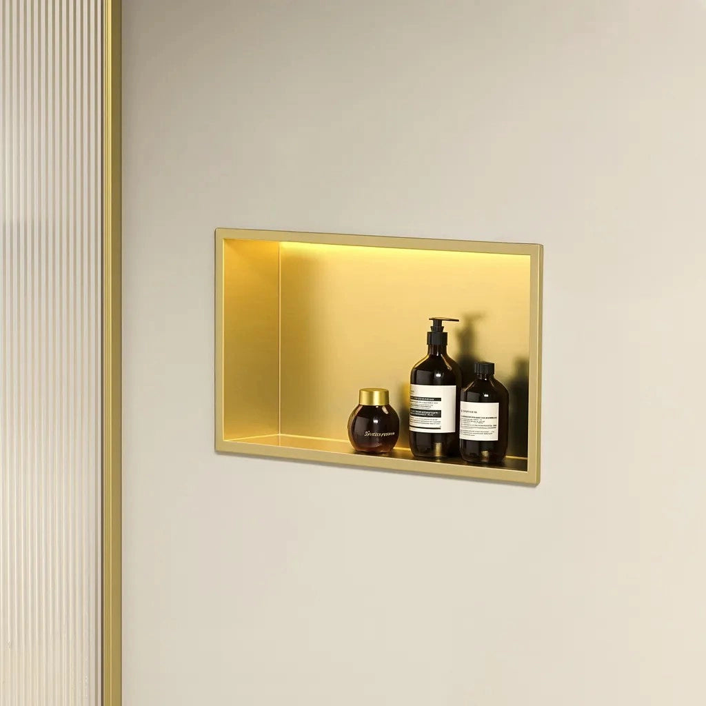 Mensola Bagno Led 30x45 Brush Gold