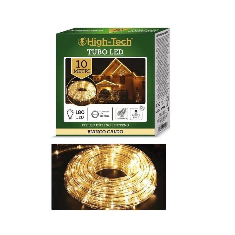 HIGH-TECH TUBO A LED DA 10 METRI CON 180 LED IN COLORE BIANCO CALDO