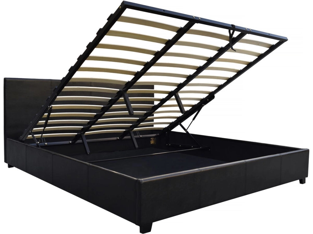 Letto con contenitore "Carla"- Nero - 160 x 200 cm
