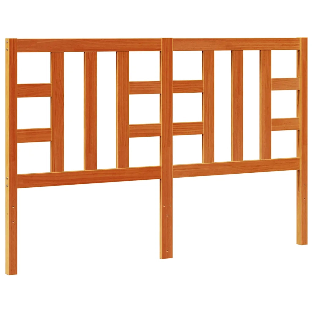 Testiera Marrone Cera 150 cm in Legno Massello di Pino 844192